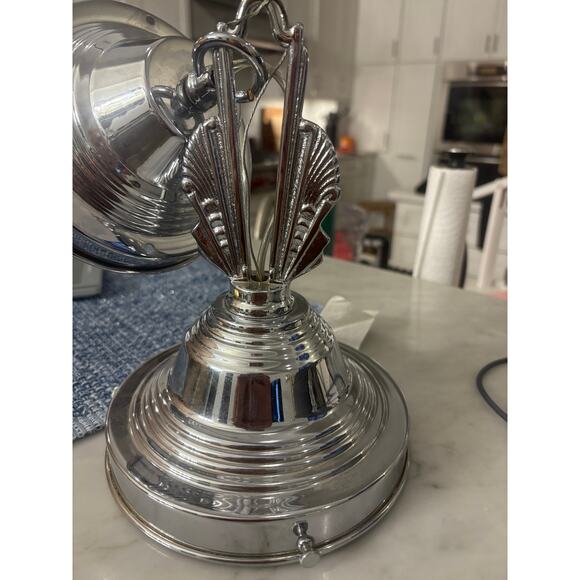 Rejuvenation Art Deco Chrome Hollywood 6" Fitter Ceiling Light Fixture Pendant - Picture 4 of 6